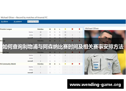 如何查询利物浦与阿森纳比赛时间及相关赛事安排方法