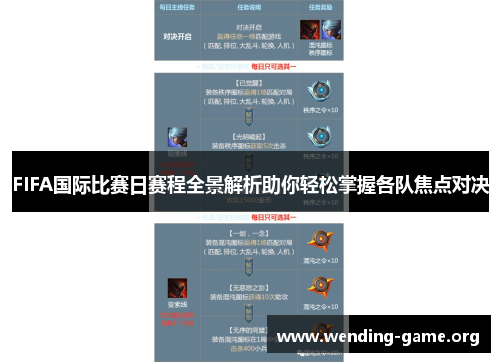 FIFA国际比赛日赛程全景解析助你轻松掌握各队焦点对决